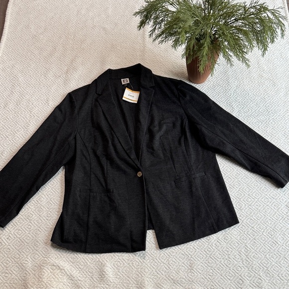 NWT Anne Klein Dark Grey Heather Blazer Size 3X - Picture 1 of 10